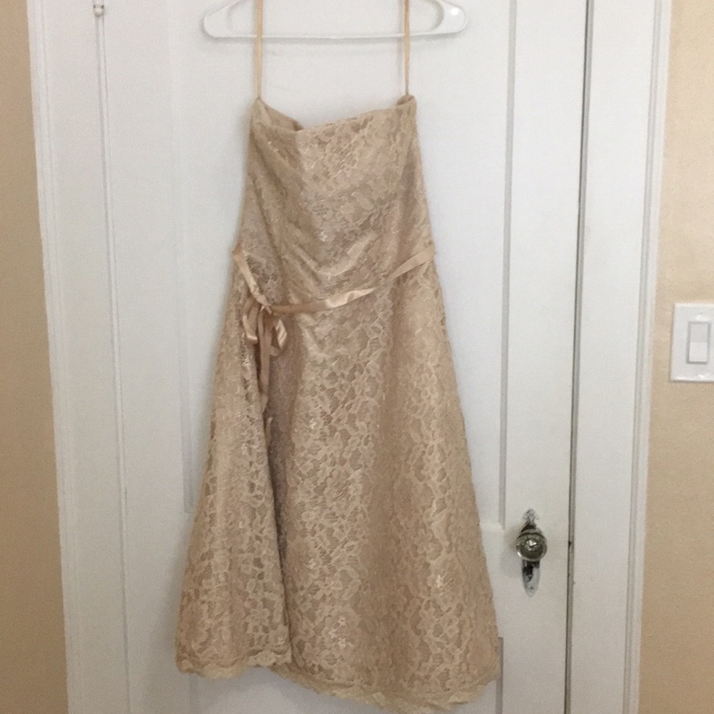 Champagne Strapless Cocktail Dress